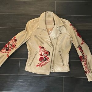 BlankNYC floral moto leather jacket